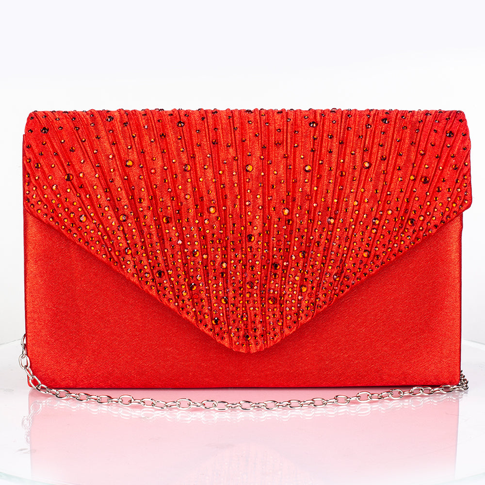 Mala de Liga de Ouro com Cristal Emporia® Vermelho e Cristal Emporia® Branco ( Colar+Brincos+Pulseira+Anel )