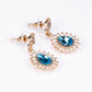 Conjunto de Liga de Ouro com Cristal Emporia® Azul e Cristal Emporia® Branco ( Colar+Brincos+Pulseira )