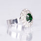 Conjunto de Liga de Ouro com Cristal Emporia® Verde e Cristal Emporia® Branco ( Colar+Brincos+Pulseira+Anel )