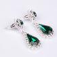 Conjunto de Liga de Ouro com Cristal Emporia® Verde e Cristal Emporia® Branco ( Colar+Brincos+Pulseira+Anel )