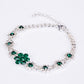 Conjunto de Liga de Ouro com Cristal Emporia® Verde e Cristal Emporia® Branco ( Colar+Brincos+Pulseira+Anel )