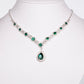 Conjunto de Liga de Ouro com Cristal Emporia® Verde e Cristal Emporia® Branco ( Colar+Brincos+Pulseira+Anel )