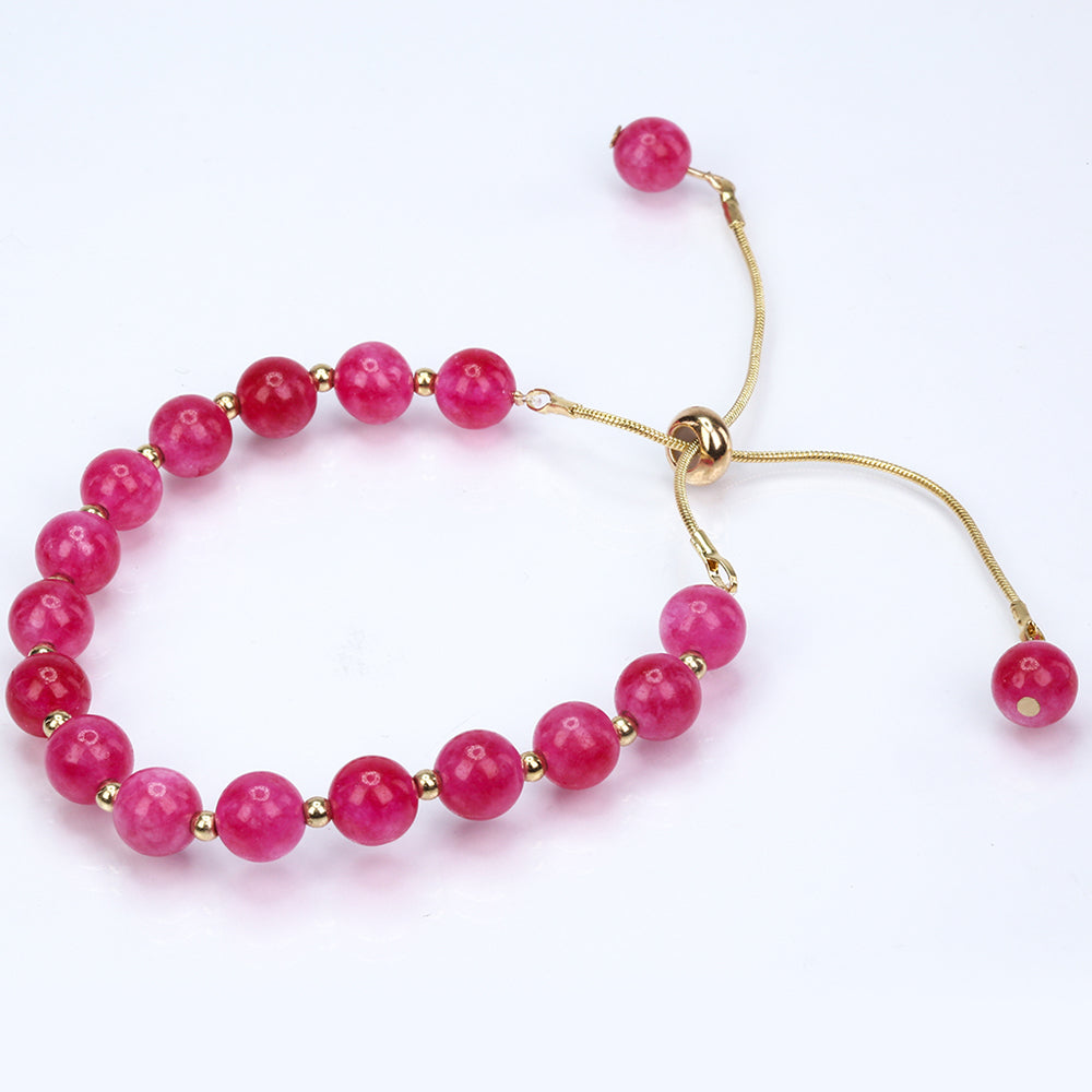 Pulseira Ligas com Jade Rosa