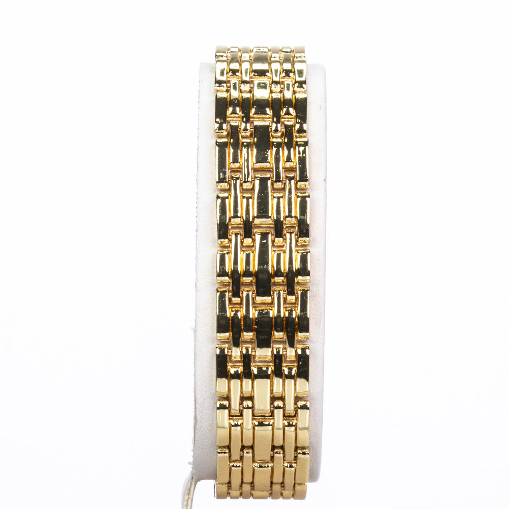 Relógio de Liga de Ouro com Esmeralda e Cristal Emporia® Branco ( Pulseira )