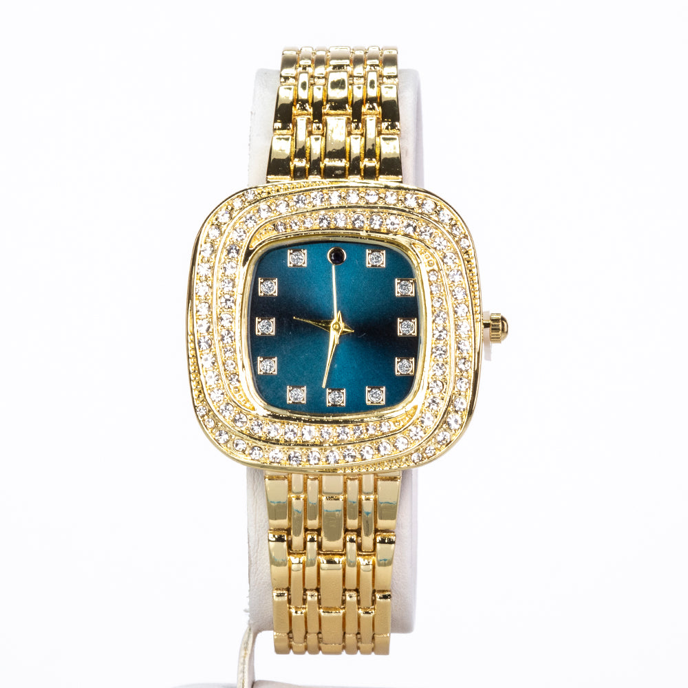 Relógio de Liga de Ouro com Safira e Cristal Emporia® Branco ( Pulseira ) 6 