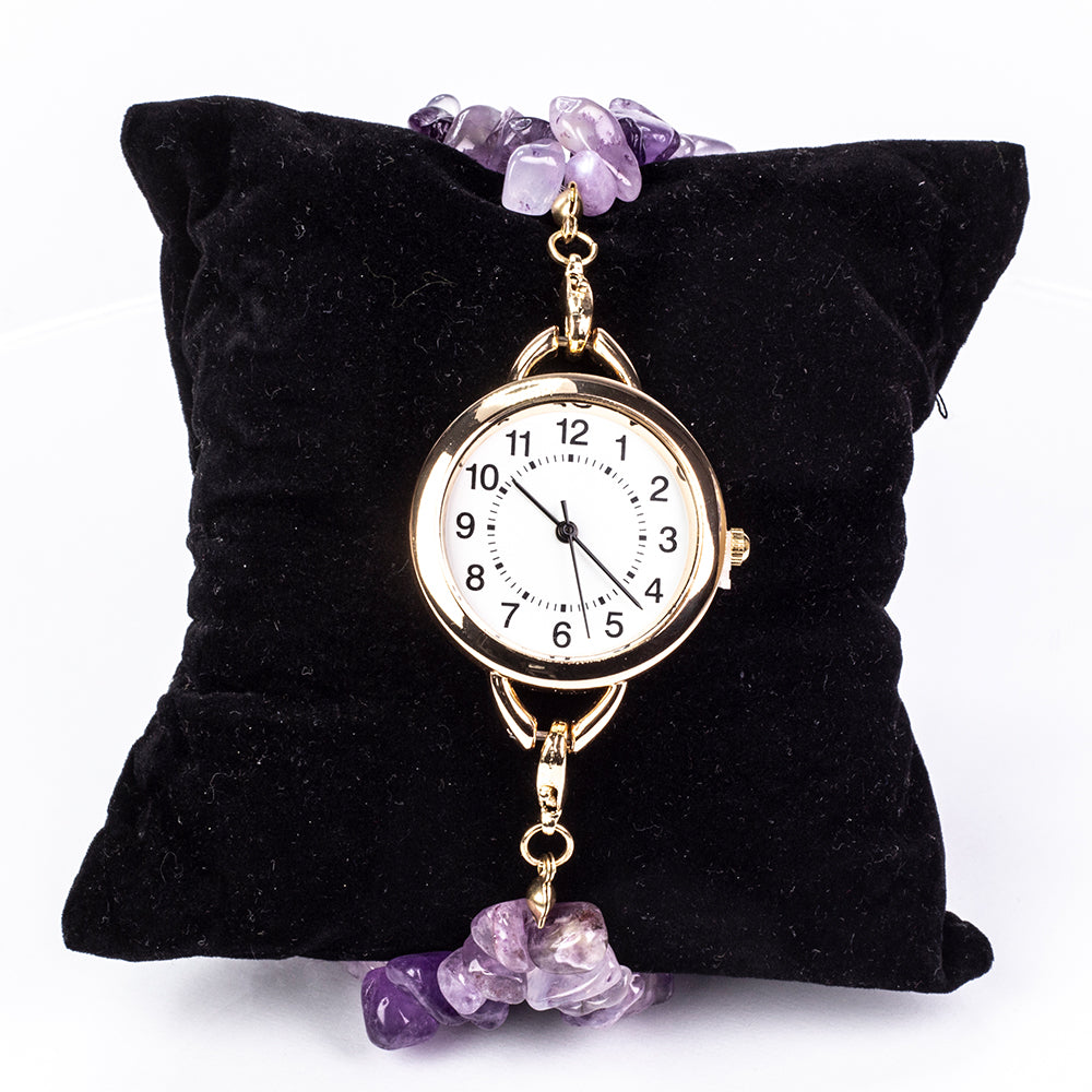 Relógio de Liga de Ouro com Turquesa e Ametista ( Pulseira ) 3 