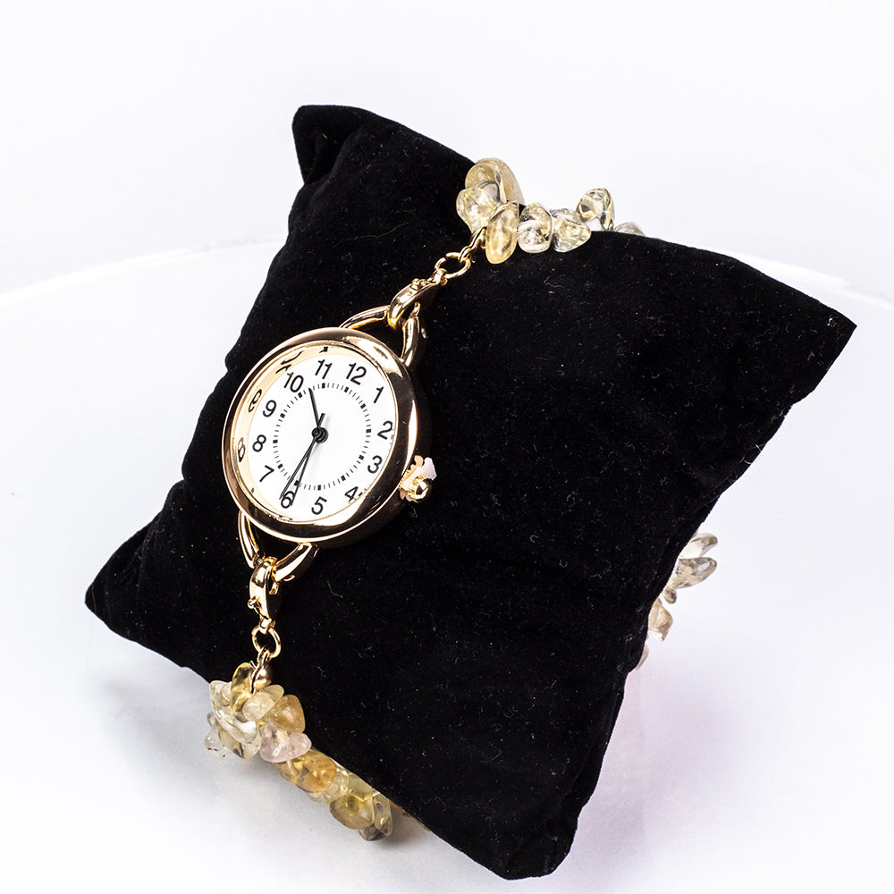 Relógio de Liga de Ouro com Turquesa e Ametista ( Pulseira ) 18 