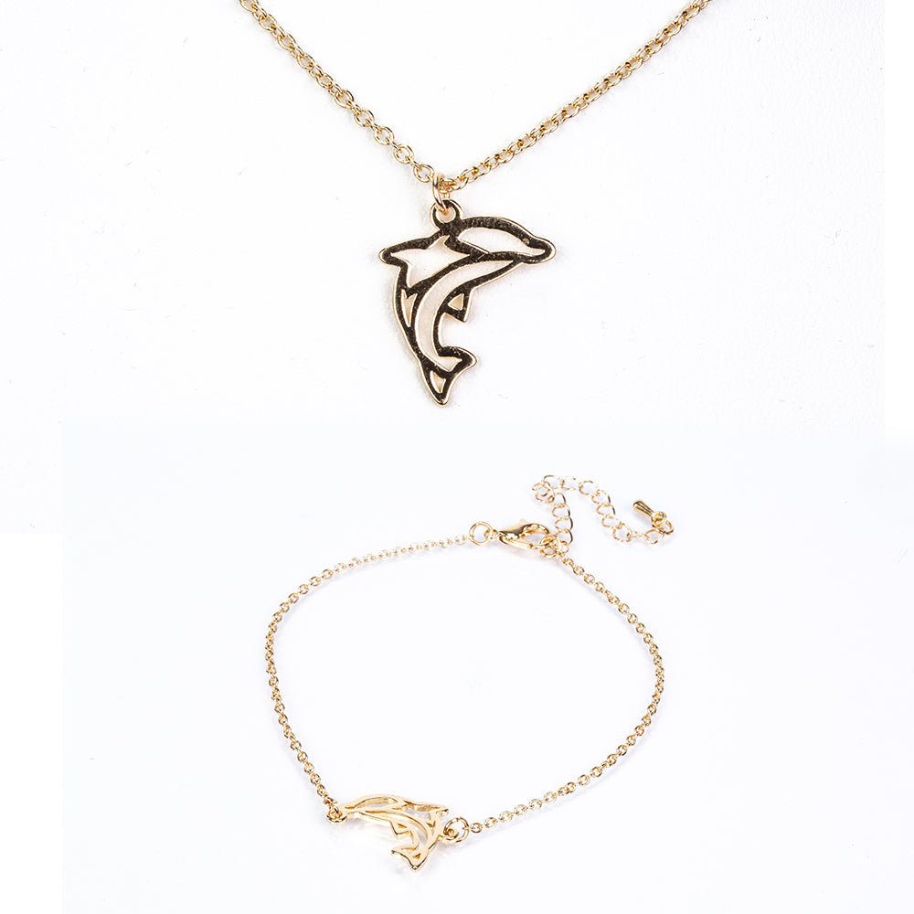 Conjunto de Liga de Ouro ( Colar+Pulseira )