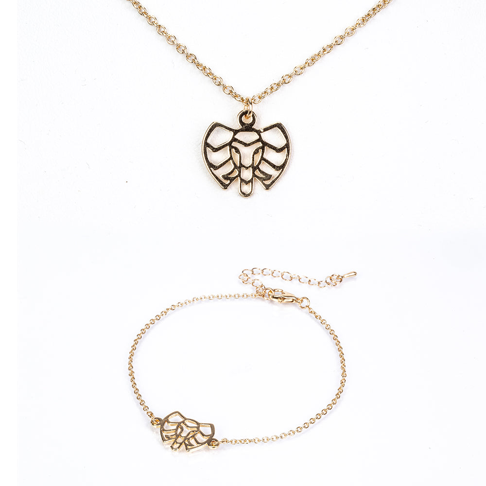 Conjunto de Liga de Ouro ( Colar+Pulseira )