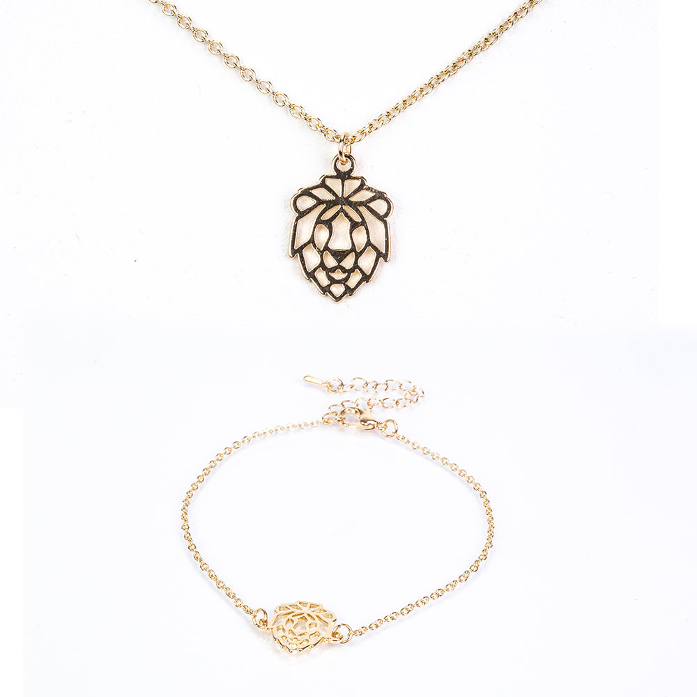 Conjunto de Liga de Ouro ( Colar+Pulseira )