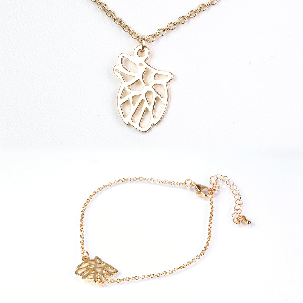 Conjunto de Liga de Ouro ( Colar+Pulseira ) 4 