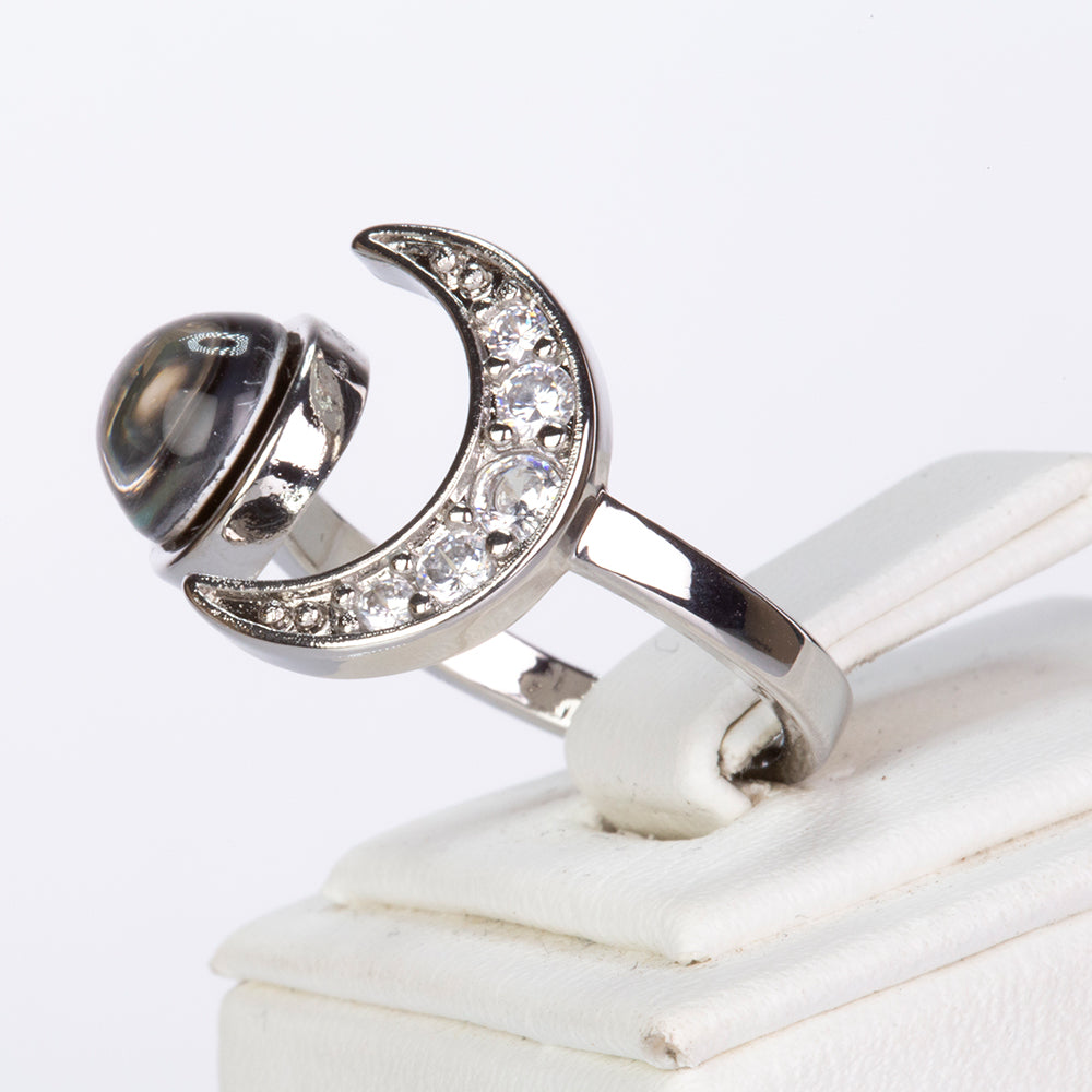 Anel de Liga de Ouro com Cristal Emporia® Branco 2 