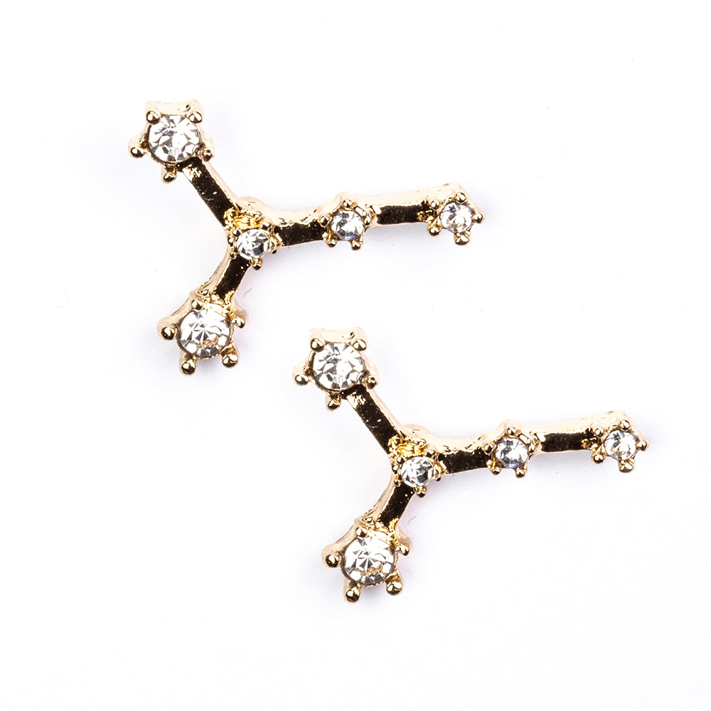 Carangueijo Brincos de Liga de Ouro com Cristal Emporia® Branco 3 