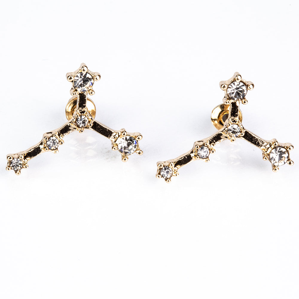 Carangueijo Brincos de Liga de Ouro com Cristal Emporia® Branco