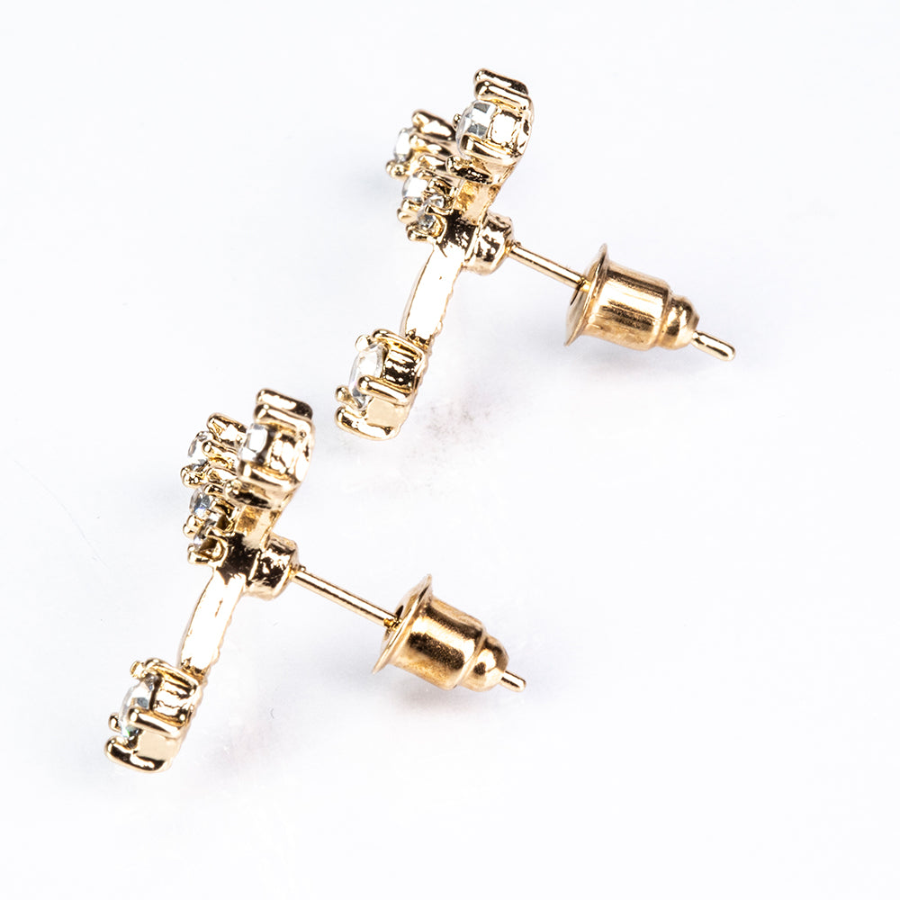 Carangueijo Brincos de Liga de Ouro com Cristal Emporia® Branco 5 