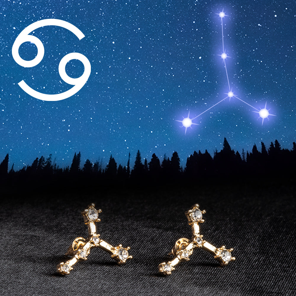 Carangueijo Brincos de Liga de Ouro com Cristal Emporia® Branco 1 