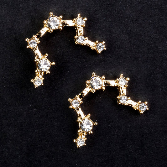 Aquário Brincos de Liga de Ouro com Cristal Emporia® Branco