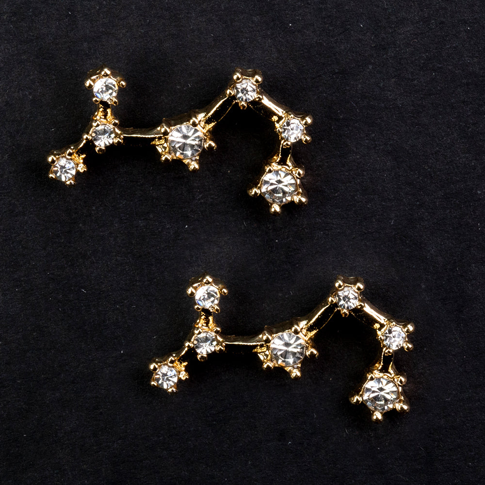 Escorpião Brincos de Liga de Ouro com Cristal Emporia® Branco