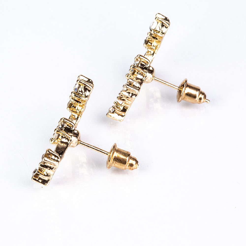 Escorpião Brincos de Liga de Ouro com Cristal Emporia® Branco