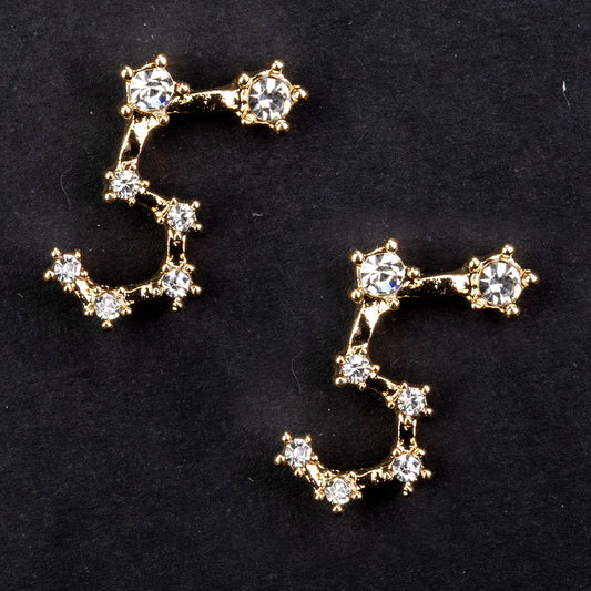 Leão Brincos de Liga de Ouro com Cristal Emporia® Branco