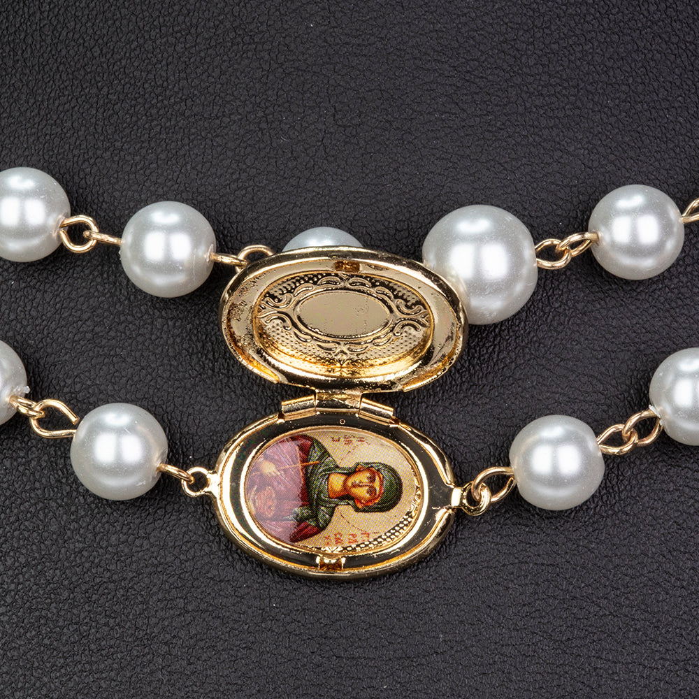 Colar de Liga de Ouro com Pérola de Vidro