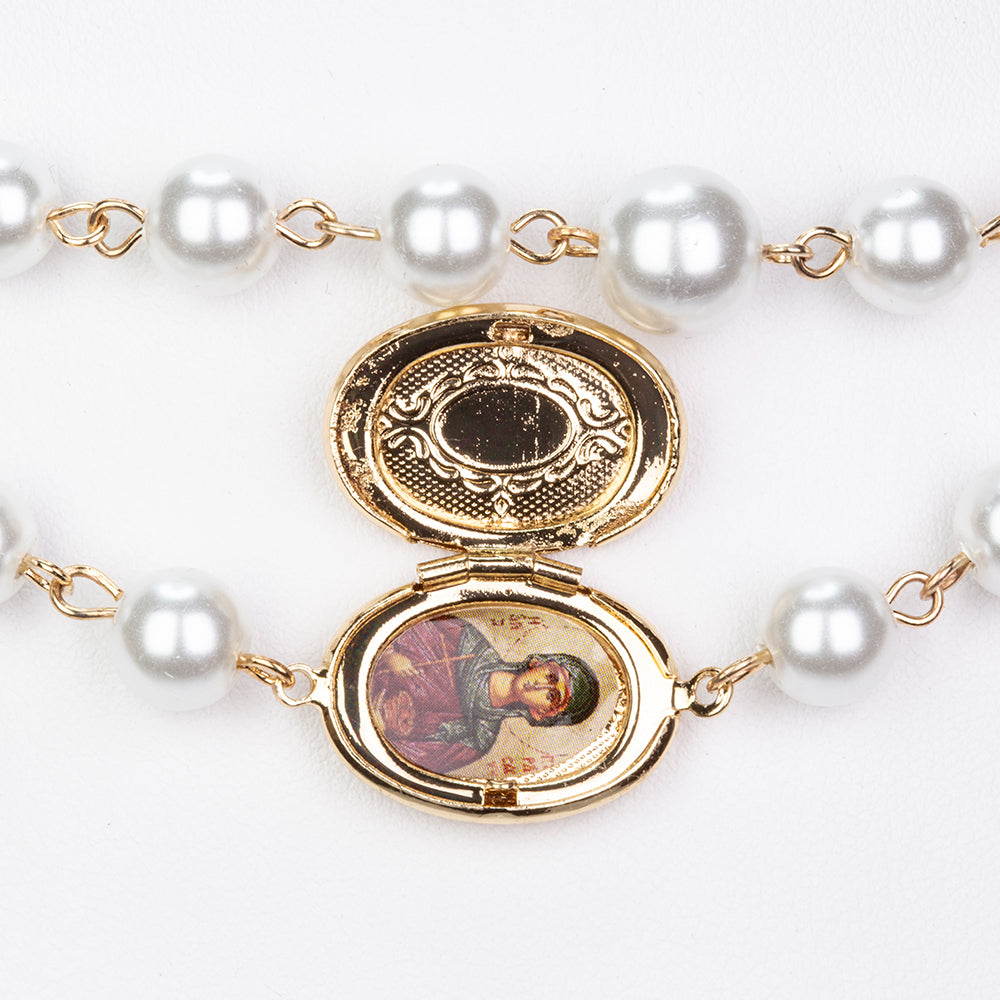 Colar de Liga de Ouro com Pérola de Vidro 6 