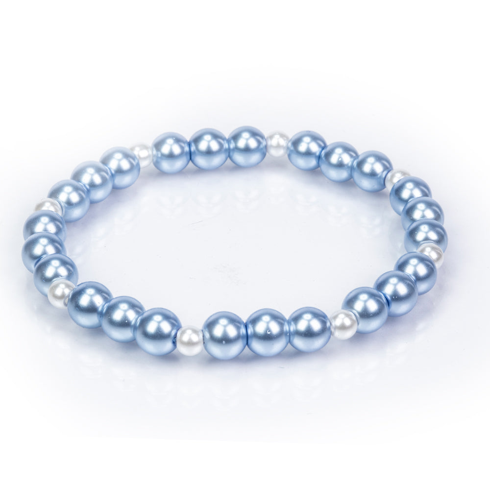 Conjunto Conta com Pérola de Vidro ( Pulseira ) 6 