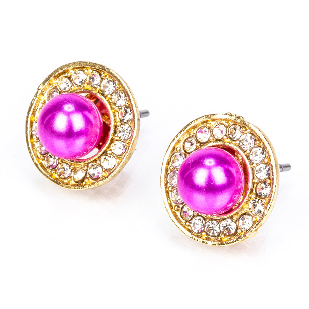 Conjunto de Liga de Ouro com Pérola de Água Doce Branca e Cristal Emporia® Branco ( Colar+Brincos+Pendente )