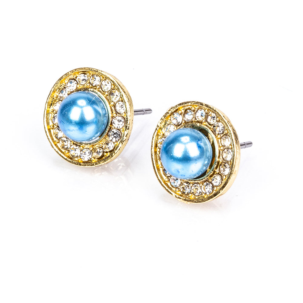 Conjunto de Liga de Ouro com Pérola de Água Doce Branca e Cristal Emporia® Branco ( Colar+Brincos+Pendente )