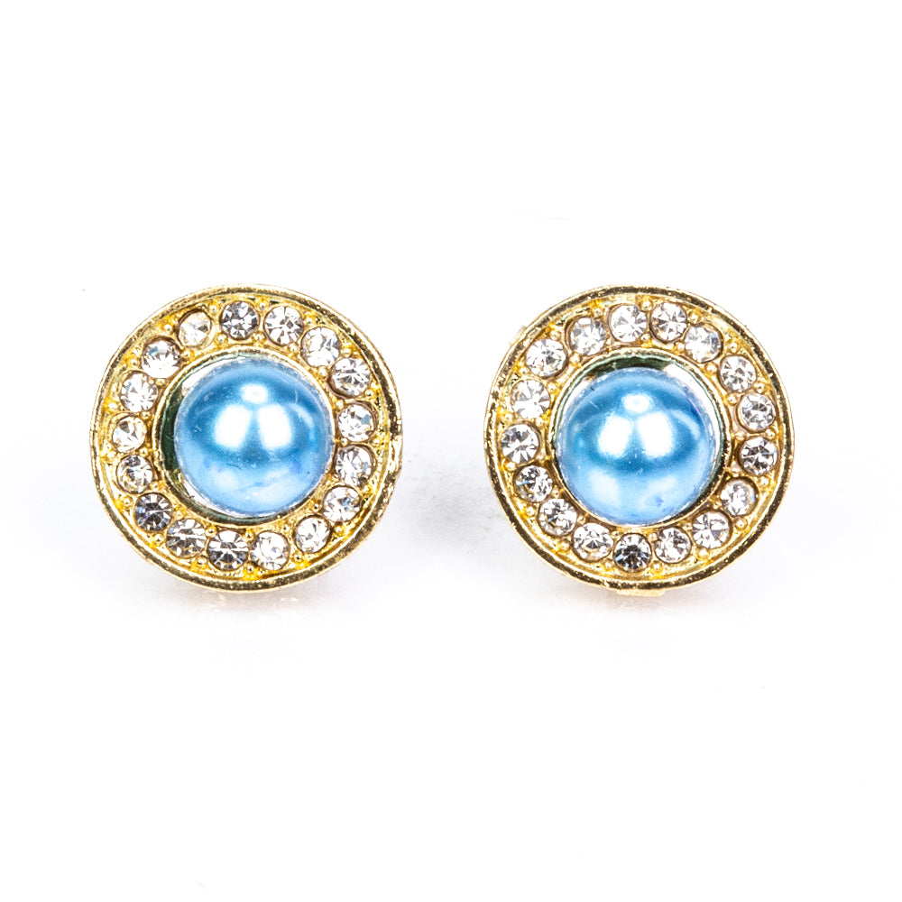 Conjunto de Liga de Ouro com Pérola de Água Doce Branca e Cristal Emporia® Branco ( Colar+Brincos+Pendente ) 16 