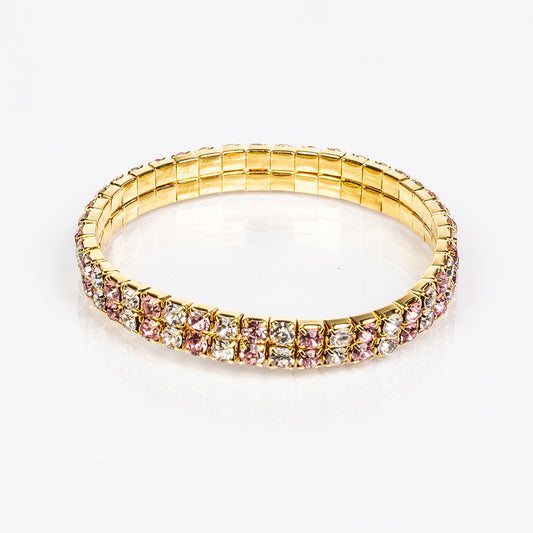 Cruz Conjunto de Liga de Ouro com Cristal Emporia® Rosa e Cristal Emporia® Branco ( Colar+Pulseira+Anel+Pendente )