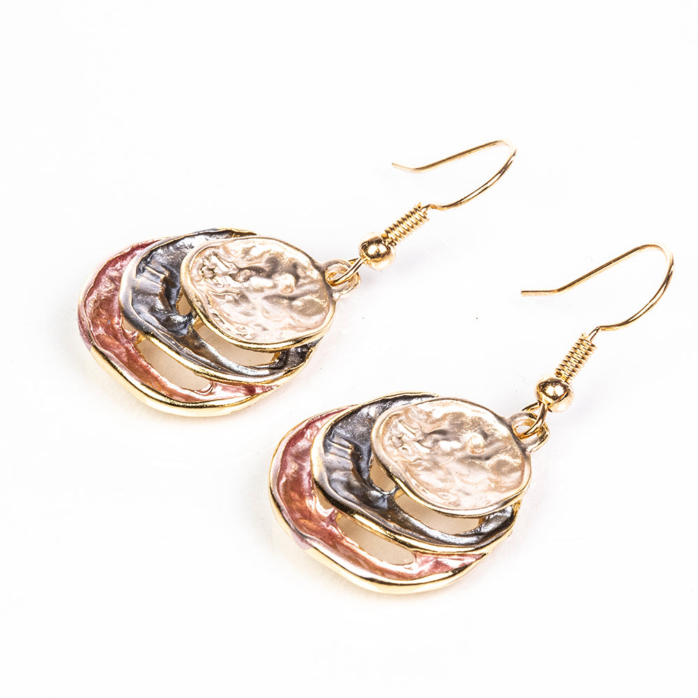 Conjunto de Liga de Ouro com Esmalte ( Colar+Brincos+Pendente )