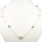 Colar de Liga de Ouro com Mãe de Pérola Branca e Aventurina Verde