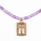 Cruz Colar Conta com Quartzo Lavanda e Cristal Emporia® Branco ( Colar+Pendente )