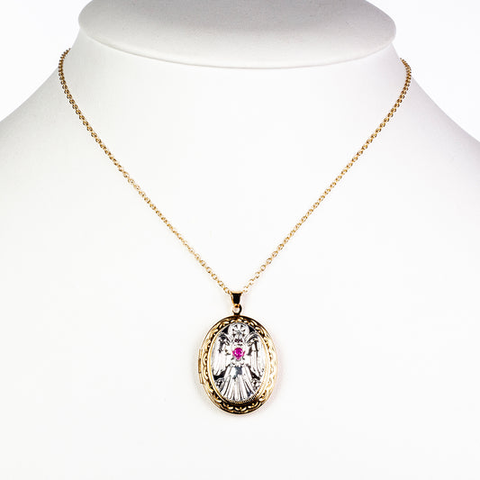 Colar com medalhão de anjo protetor
