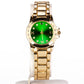 Relógio de Liga de Ouro com Esmeralda e Cristal Emporia® Branco ( Colar+Brincos+Pendente )