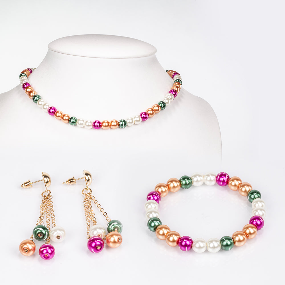 Conjunto de Liga de Ouro ( Colar+Brincos+Pulseira ) 1 