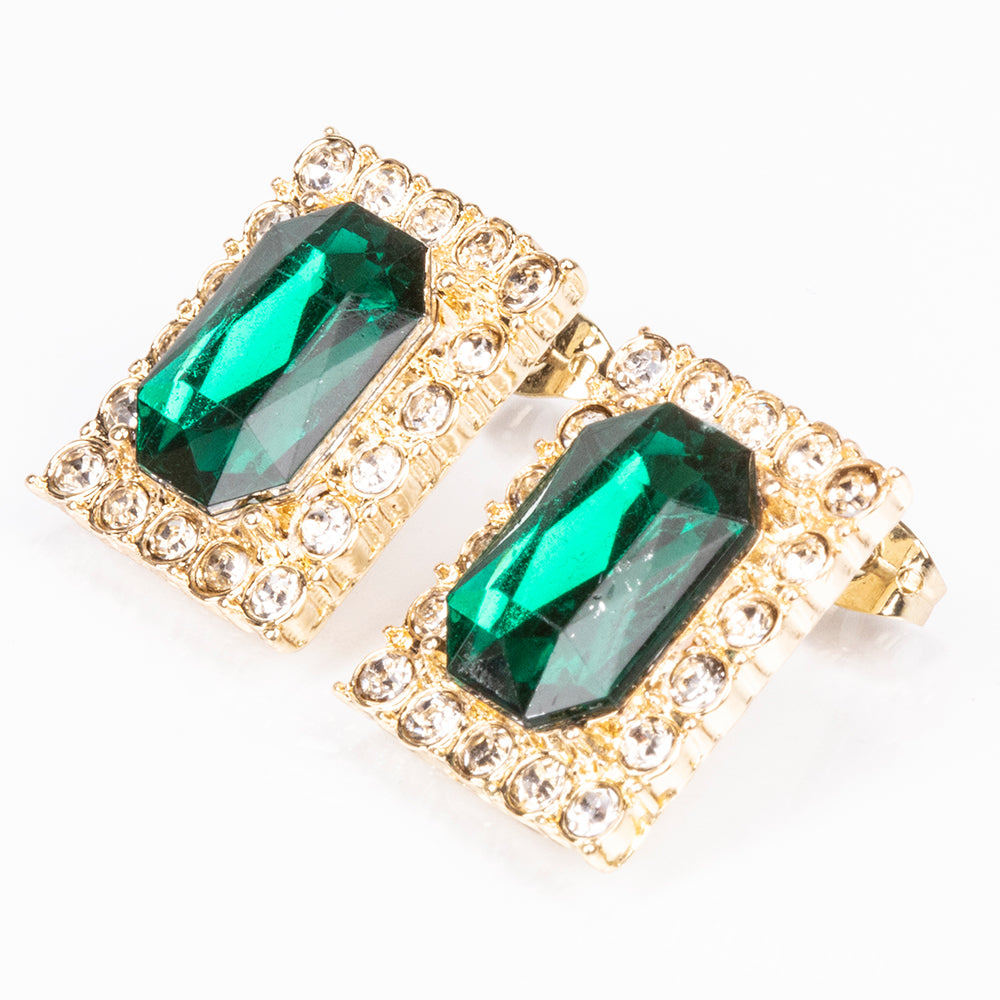 Relógio de Liga de Ouro com Cristal Emporia® Verde e Cristal Emporia® Branco ( Colar+Brincos+Pendente ) 11 