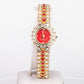 Relógio de Liga de Ouro com Cristal Emporia® Vermelho ( Pulseira )