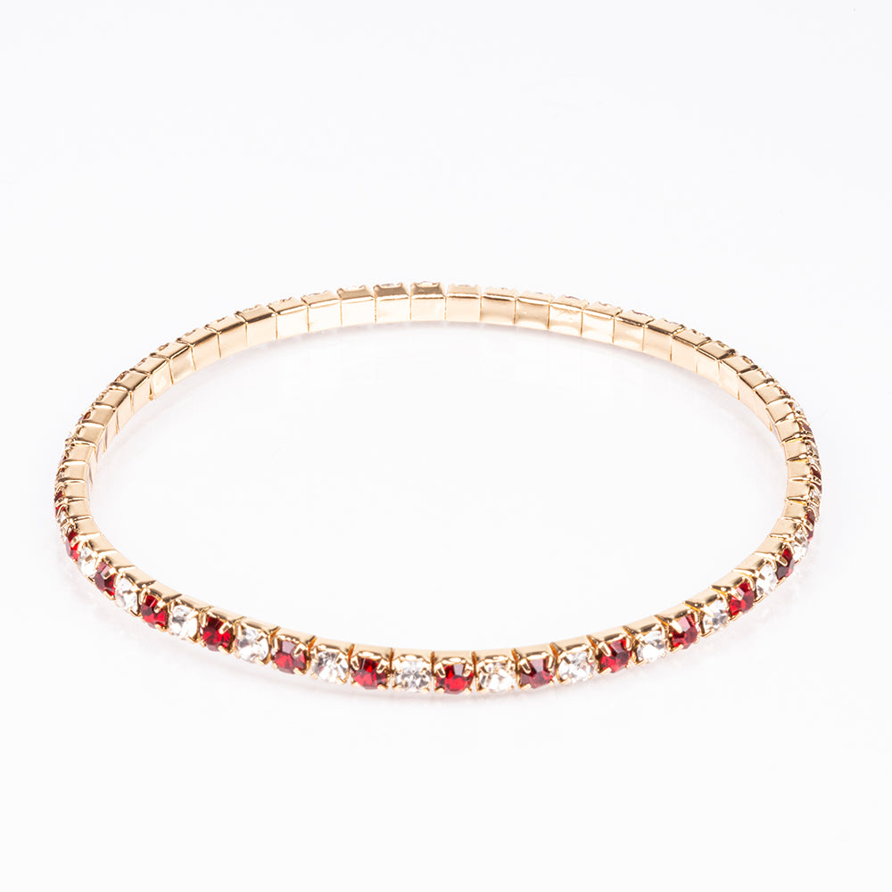 Relógio de Liga de Ouro com Cristal Emporia® Vermelho ( Pulseira )