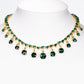 Conjunto de Liga de Ouro com Cristal Emporia® Verde ( Colar+Brincos )