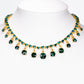 Conjunto de Liga de Ouro com Cristal Emporia® Verde ( Colar+Brincos )