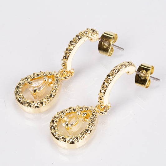 Relógio de Liga de Ouro com Rubi e Cristal Emporia® Branco ( Colar+Brincos+Pendente )