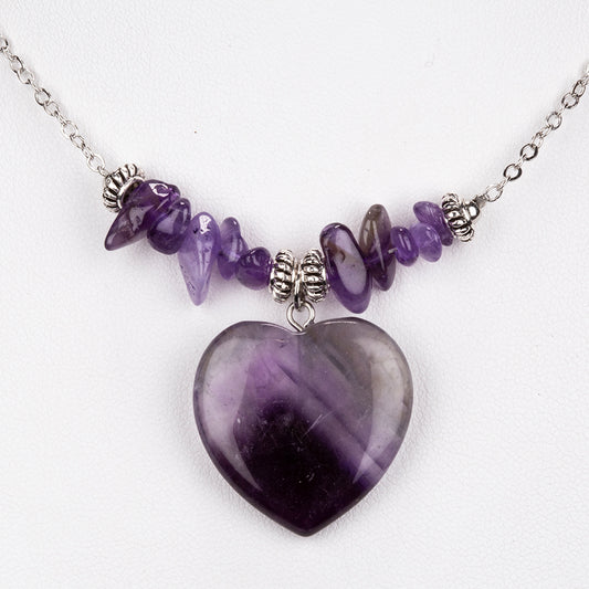 Conjunto de Liga de Ouro com Ametista ( Colar+Pulseira )