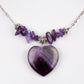 Conjunto de Liga de Ouro com Ametista ( Colar+Pulseira )