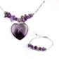 Conjunto de Liga de Ouro com Ametista ( Colar+Pulseira )