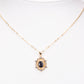 Colar de Liga de Ouro com Safira e Cristal Emporia® Branco ( Colar+Pendente )