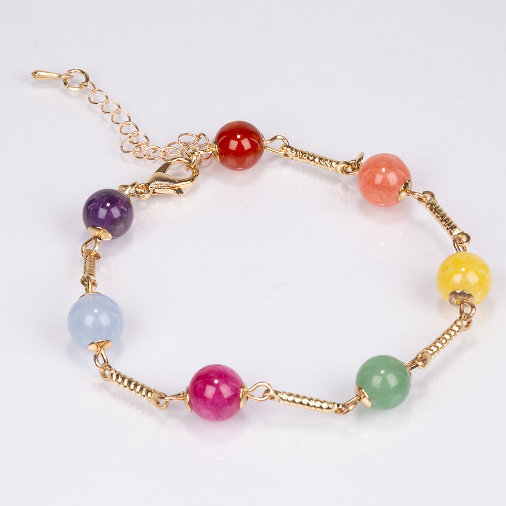 Conjunto de Liga de Ouro com Ametista e Jade ( Colar+Brincos+Pulseira )