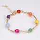 Conjunto de Liga de Ouro com Ametista e Jade ( Colar+Brincos+Pulseira )