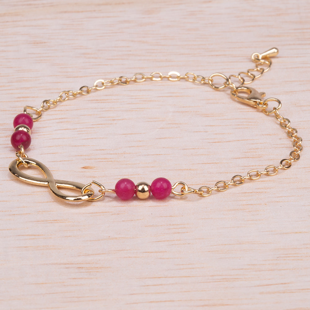 Pulseira de Liga de Ouro com Rubi